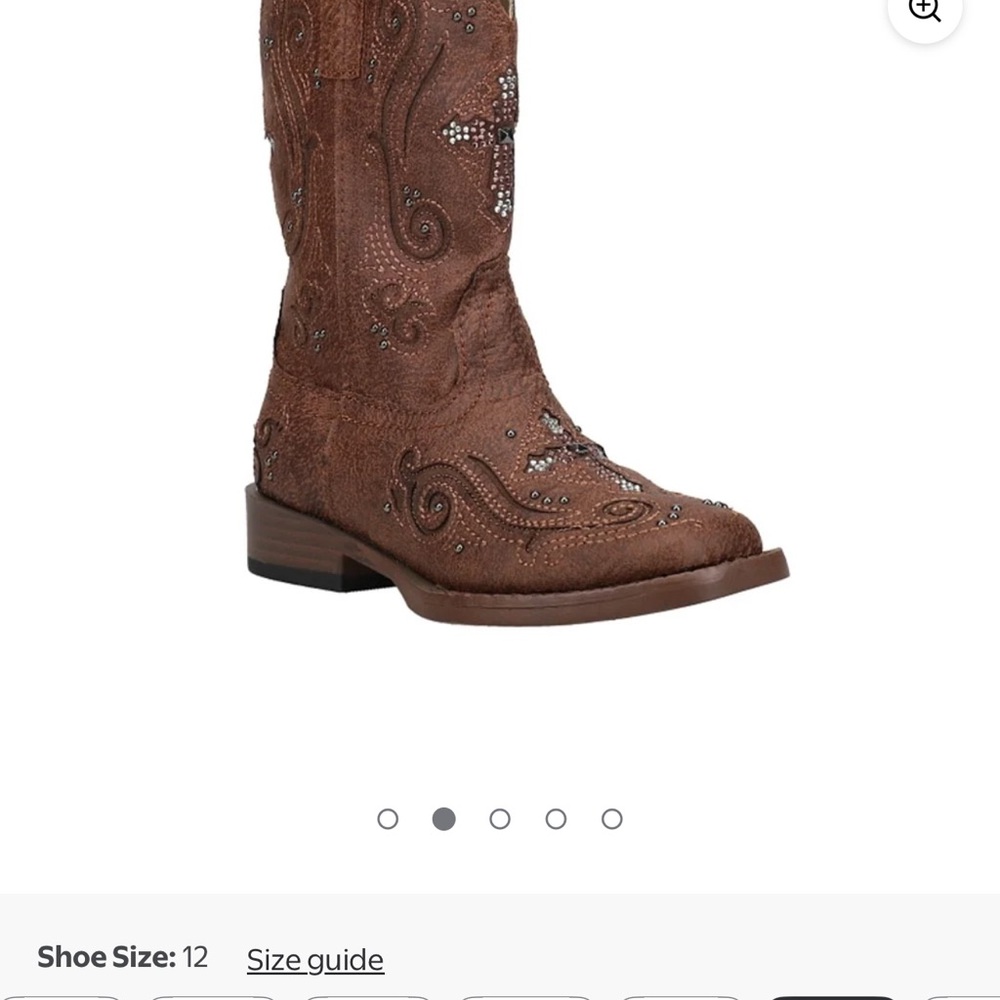 Brown Embellished Girl’s Cowboy Boots